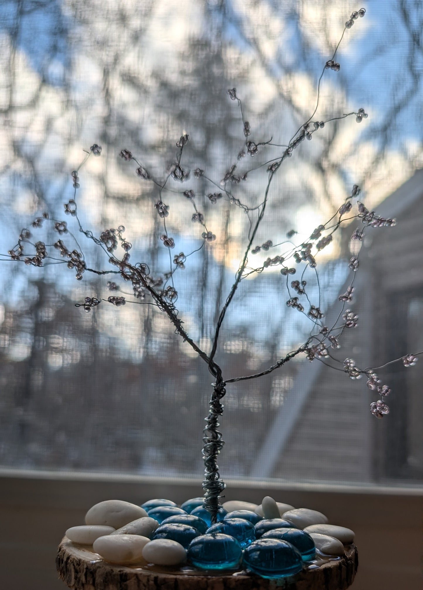 Cherry blossom wire art