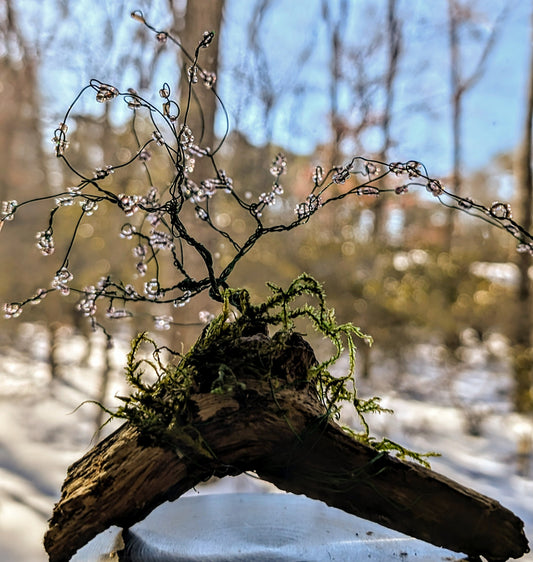 Pink beaded wire tree
